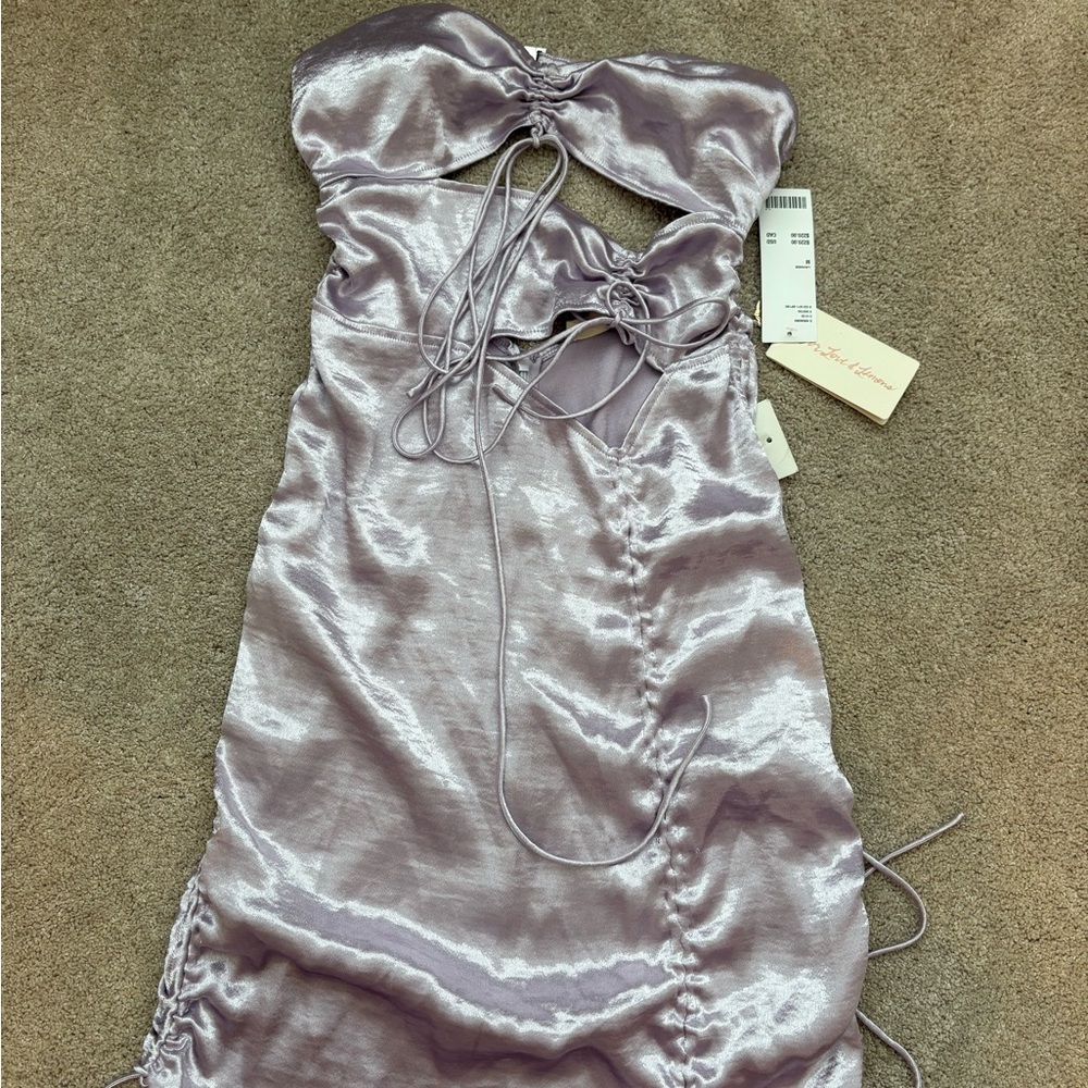 For Love and Lemons Lavender Satin Dress